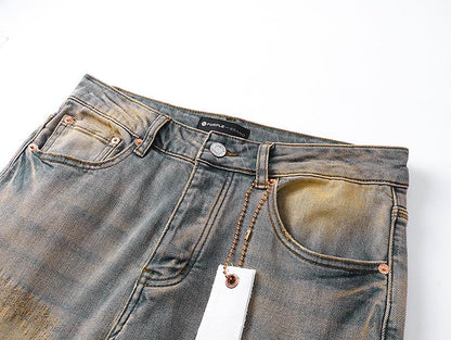 Men's Purple Fashionable Casual Jeans Pants Size 30-38