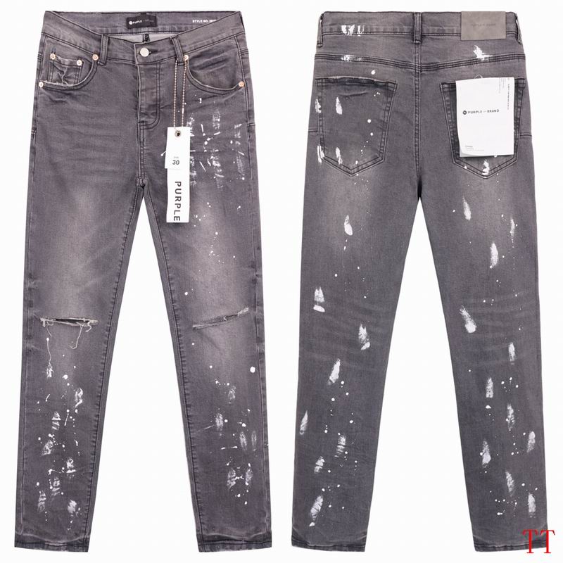 Men's Purple Fashionable Casual Jeans Pants Size 30-38