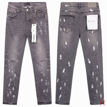 Men's Purple Fashionable Casual Jeans Pants Size 30-38