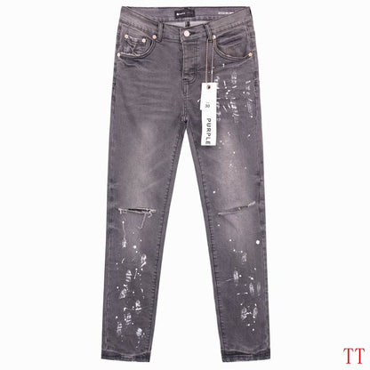 Men's Purple Fashionable Casual Jeans Pants Size 30-38