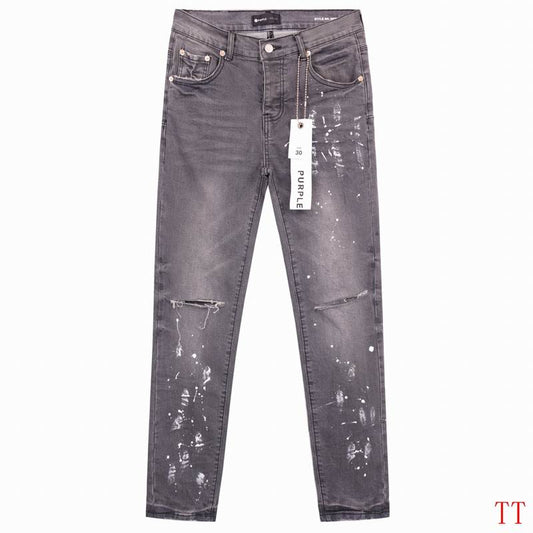 Men's Purple Fashionable Casual Jeans Pants Size 30-38