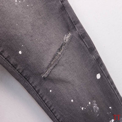 Men's Purple Fashionable Casual Jeans Pants Size 30-38
