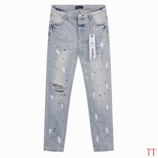 Men's Purple Fashionable Casual Jeans Pants Size 28-38