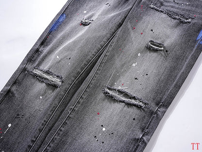 Men's Purple Fashionable Casual Jeans Pants Size 30-38
