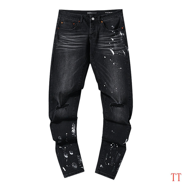 Men's Purple Fashionable Casual Jeans Pants Size 30-38