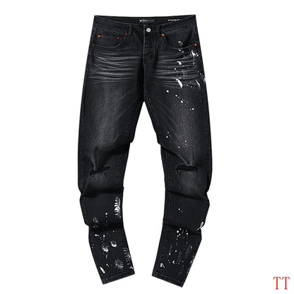 Men's Purple Fashionable Casual Jeans Pants Size 30-38
