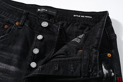 Men's Purple Fashionable Casual Jeans Pants Size 30-38