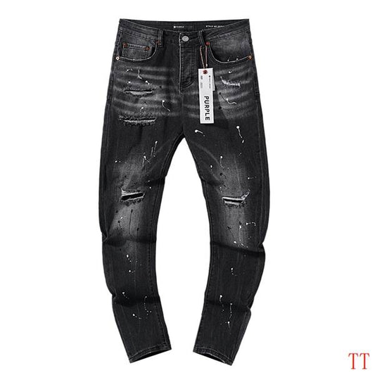 Men's Purple Fashionable Casual Jeans Pants Size 30-38