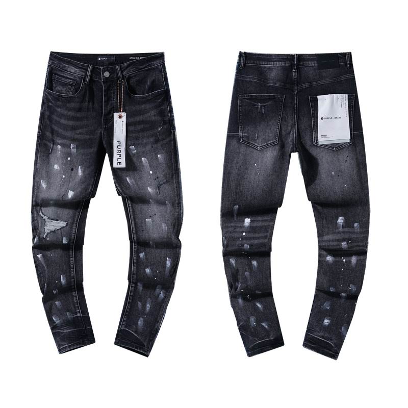 Men's Purple Fashionable Casual Jeans Pants Size 30-38