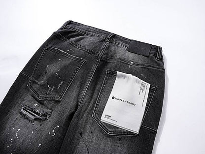Men's Purple Fashionable Casual Jeans Pants Size 30-38