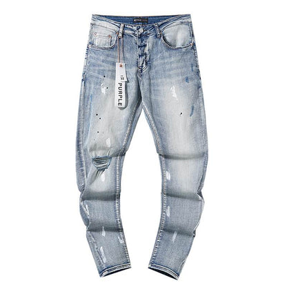 Men's Purple Fashionable Casual Jeans Pants Size 30-38