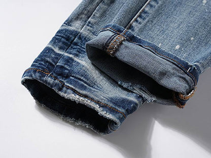 Men's Purple Fashionable Casual Jeans Pants Size 30-38