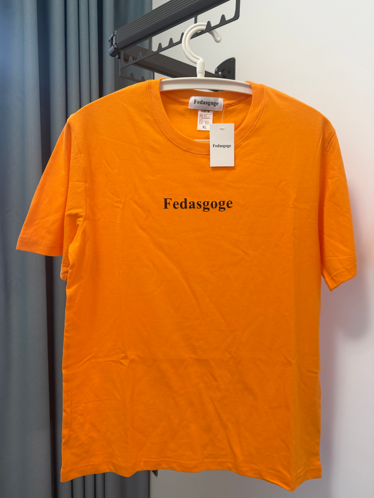 Fedasgoge Classic Orange T-shirt Cheap Jerseys, 100% Pure Cotton Breathable Sweat-Wicking Soft, Comfortable Skin-Friendly Short Sleeve Basic Jerseys for Daily Wear