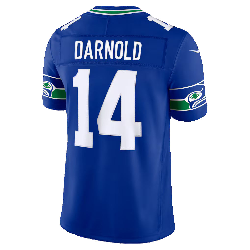 S.Seahawks #14 Sam Darnold Royal Alternate Vapor F.U.S.E. Stitched Limited Jersey Fedasgoge