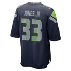 S.Seahawks #33 Velus Jones Jr. College Navy Team Game Football jersey Fedasgoge