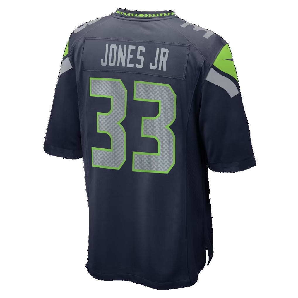 S.Seahawks #33 Velus Jones Jr. College Navy Team Game Football jersey Fedasgoge