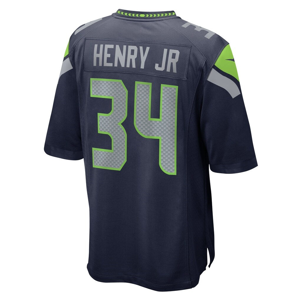 S.Seahawks #34 Robert Henry Jr College Navy Team Game Jersey Fedasgoge