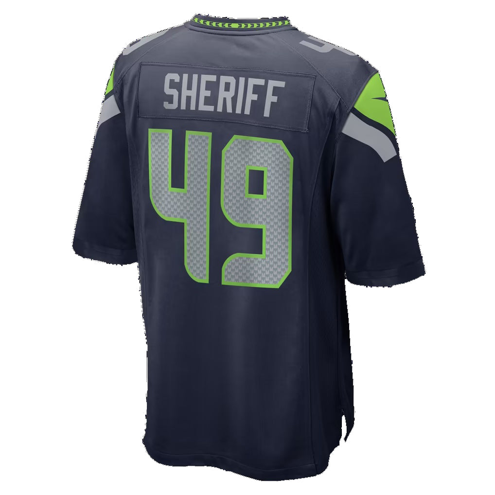 S.Seahawks #49 Jamie Sheriff College Navy Team Game Football jersey Fedasgoge