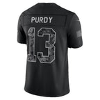 SF.49ers #13 Brock Purdy Black 2026 Salute to Service Stitched Limited Football jersey Fedasgoge