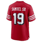 SF.49ers #19 Deebo Samuel Sr Scarlet Alternate Game Football jersey Fedasgoge