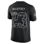 SF.49ers #23 Christian McCaffrey Black 2026 Salute to Service Stitched Limited Football jersey Fedasgoge