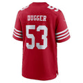 SF.49ers #53 Jaden Dugger Scarlet Team Game Football jersey Fedasgoge