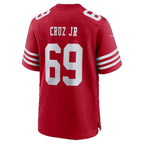 SF.49ers #69 Enrique Cruz Jr. Scarlet Team Game Football jersey Fedasgoge