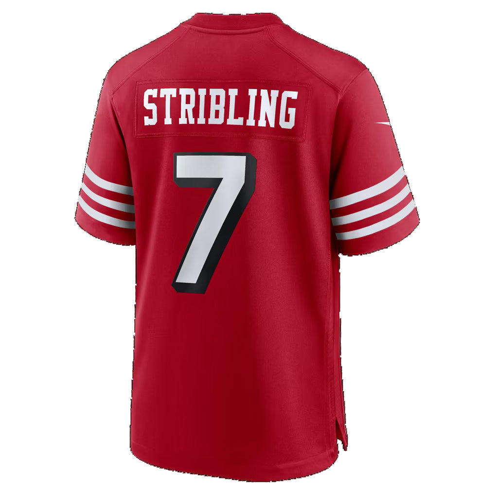 SF.49ers #7 De'Zhaun Stribling Scarlet Alternate Game Football jersey Fedasgoge