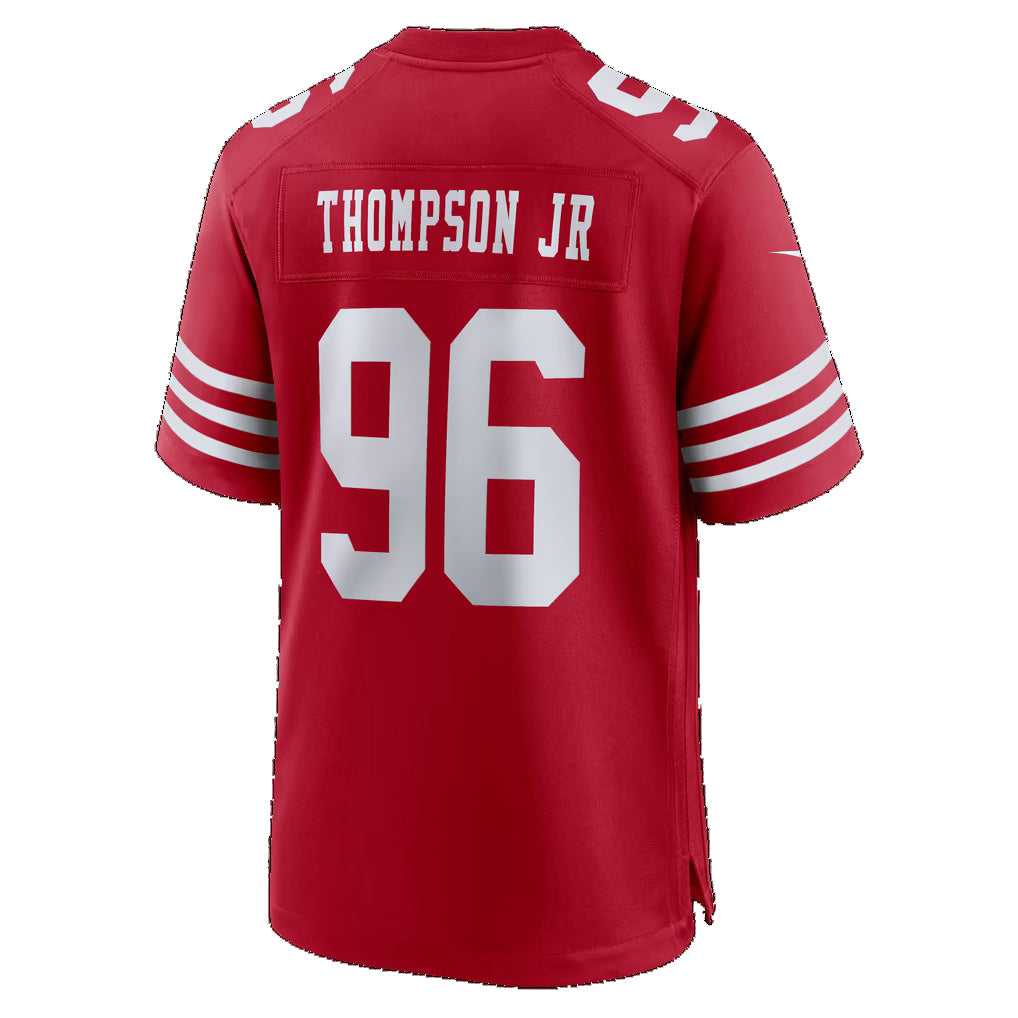 SF.49ers #96 James Thompson Jr Scarlet Team Game Football jersey Fedasgoge
