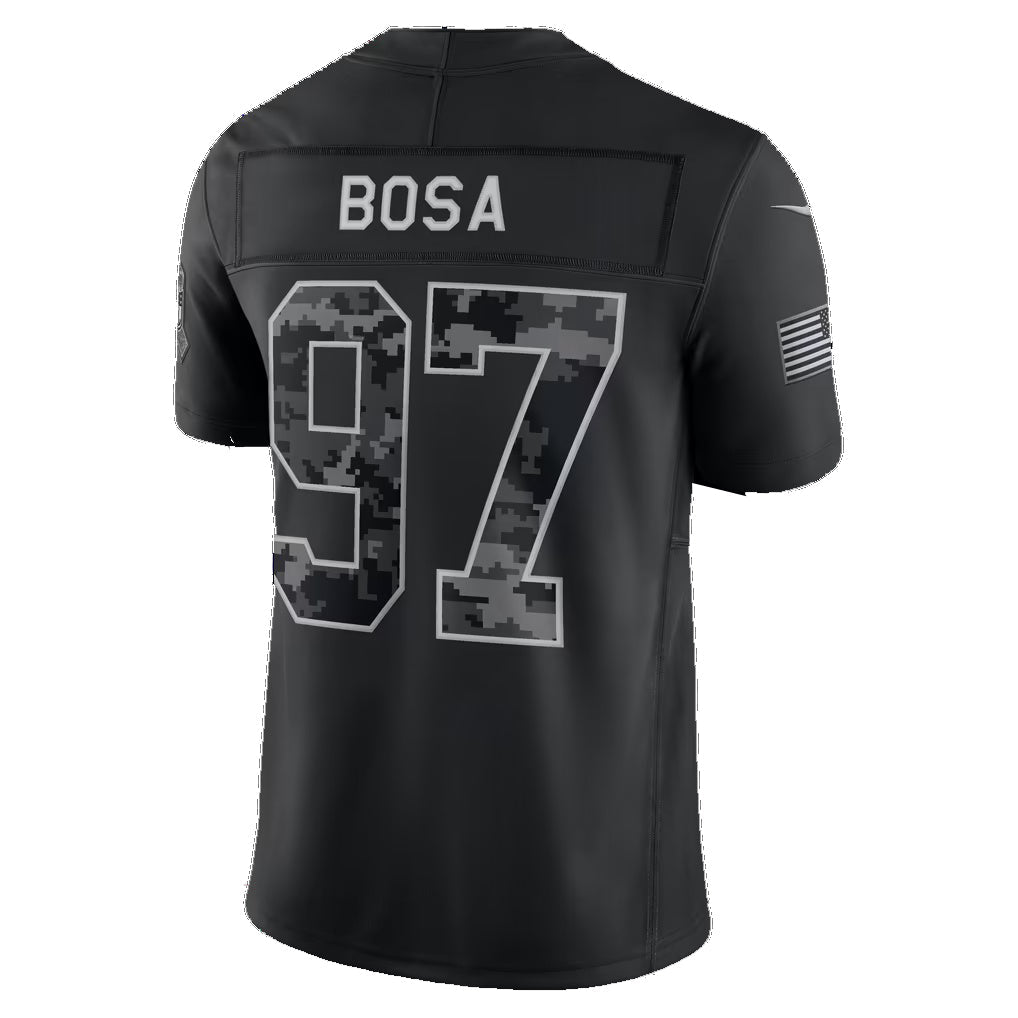 SF.49ers #97 Nick Bosa Black 2026 Salute to Service Stitched Limited Football jersey Fedasgoge