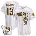 San Diego Padres #13 Manny Machado Pinstripe Pink Fedasgoge Meow KT Vapor Limited All V2 Stitched Jersey