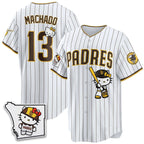 San Diego Padres #13 Manny Machado Pinstripe White Fedasgoge Meow KT Vapor Limited All V2 Stitched Jersey