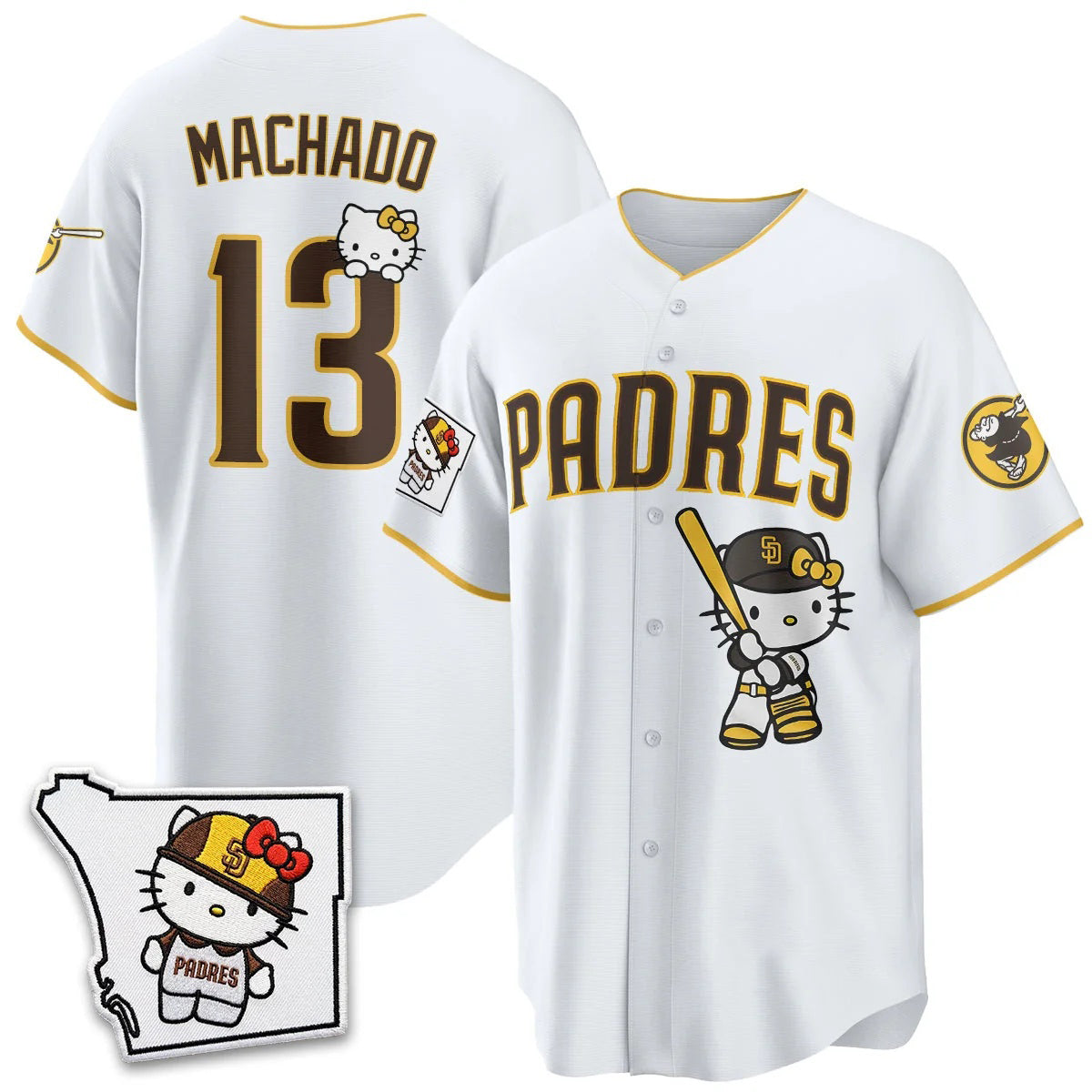 San Diego Padres #13 Manny Machado White Fedasgoge Meow KT Vapor Limited All V2 Stitched Jersey