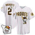 San Diego Padres #2 Xander Bogaerts Pinstripe Pink Fedasgoge Meow KT Vapor Limited All V2 Stitched Jersey