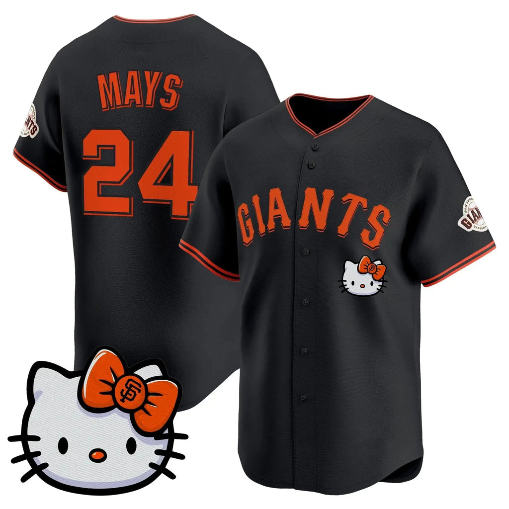 San Francisco Giant #24 Willie Mays Black Fedasgoge Meow KT Vapor Premier Limited All Stitched Jersey