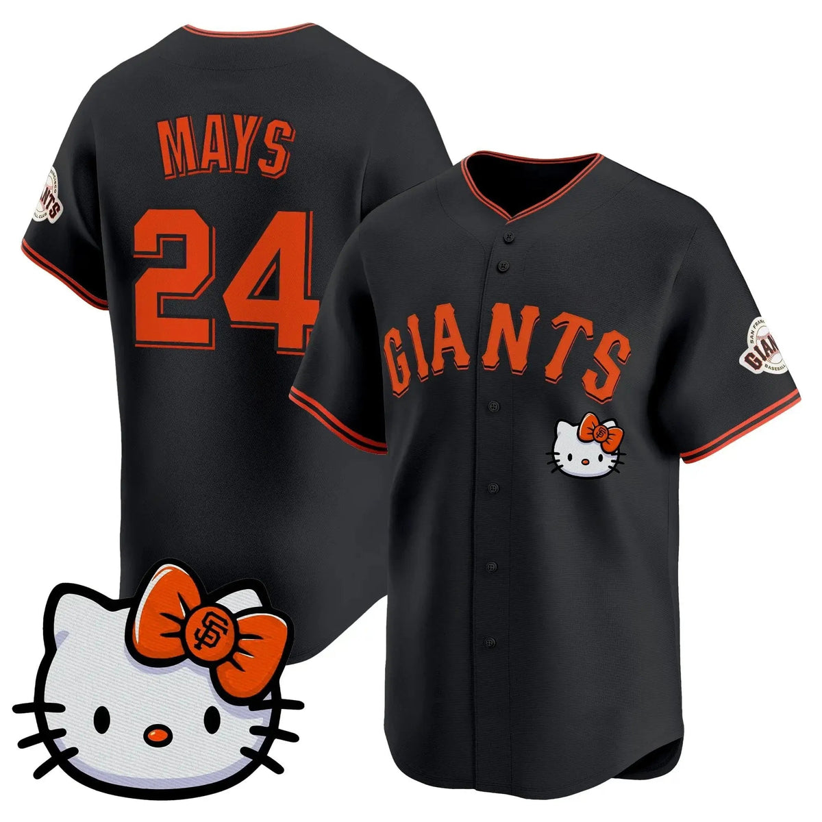 San Francisco Giant #24 Willie Mays Black Fedasgoge Meow KT Vapor Premier Limited All Stitched Jersey