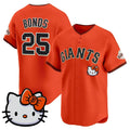 San Francisco Giant #25 Barry Bonds Orange Fedasgoge Meow KT Vapor Premier Limited All Stitched Jersey