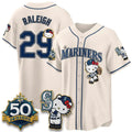 Seattle Mariners #29 Cal Raleigh Meow KT Night Cream Fedasgoge Limited Jersey - All Stitched V2