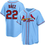St. Louis Cardinals #22 Joshua B¨¢ez Blue Cool Base Stitched Jersey Fedasgoge