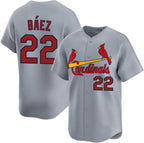 St. Louis Cardinals #22 Joshua B¨¢ez Gray 2024 Away Limited Stitched Jersey Fedasgoge