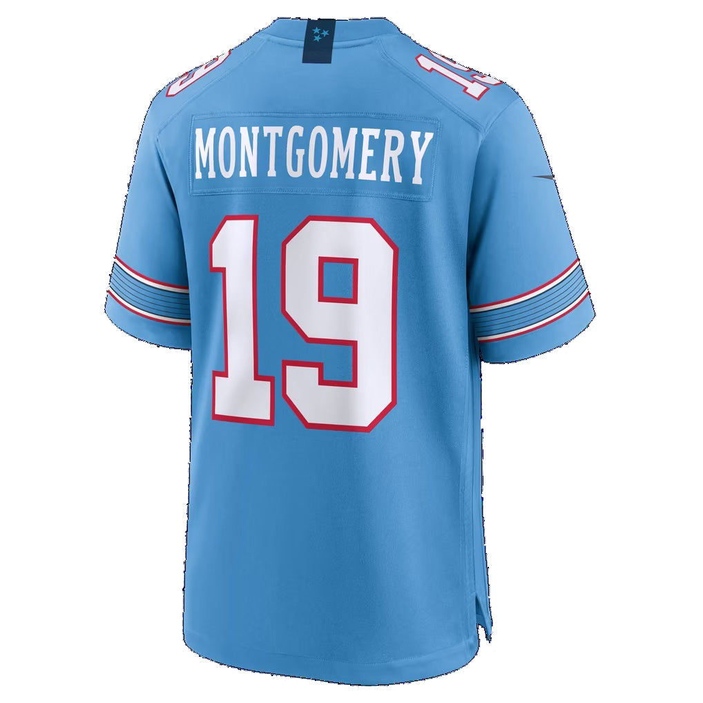 T.Titans #19 Tyren Montgomery Light Blue Team Game Football jersey Fedasgoge