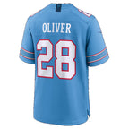 T.Titans #28 Isaiah Oliver Light Blue Team Game Football jersey Fedasgoge
