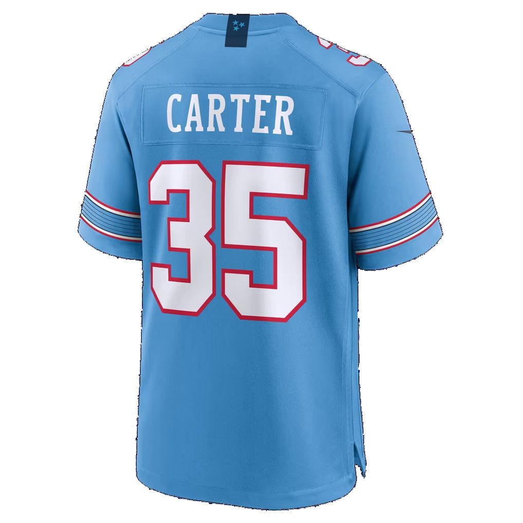 T.Titans #35 Michael Carter Light Blue Team Game Football jersey Fedasgoge