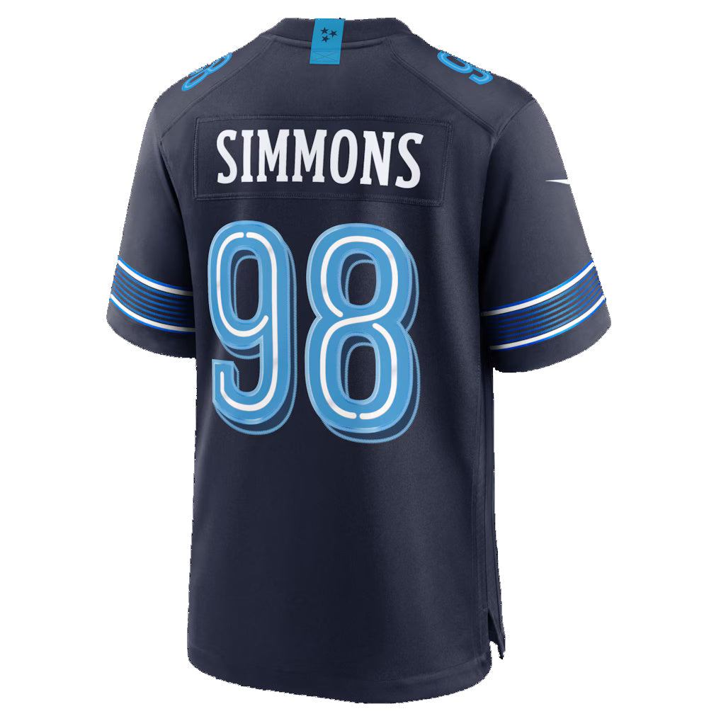 T.Titans #98 Jeffery Simmons Navy 2026 Rivalries Collection Game Jersey Fedasgoge