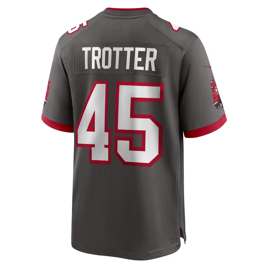TB.Buccaneers #45 Josiah Trotter Pewter Alternate Game Football jersey Fedasgoge