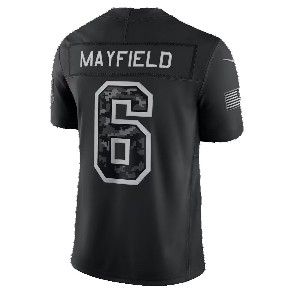 TB.Buccaneers #6 Baker Mayfield Black 2026 Salute to Service Stitched Limited Football jersey Fedasgoge