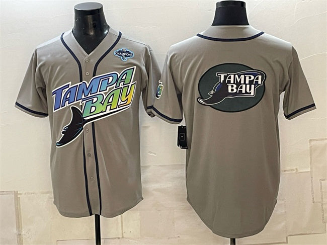 Tampa Bay Rays Team Big Logo Gray 2026 AL East Champions Patch Vapor Limited Stitched Jersey Fedasgoge