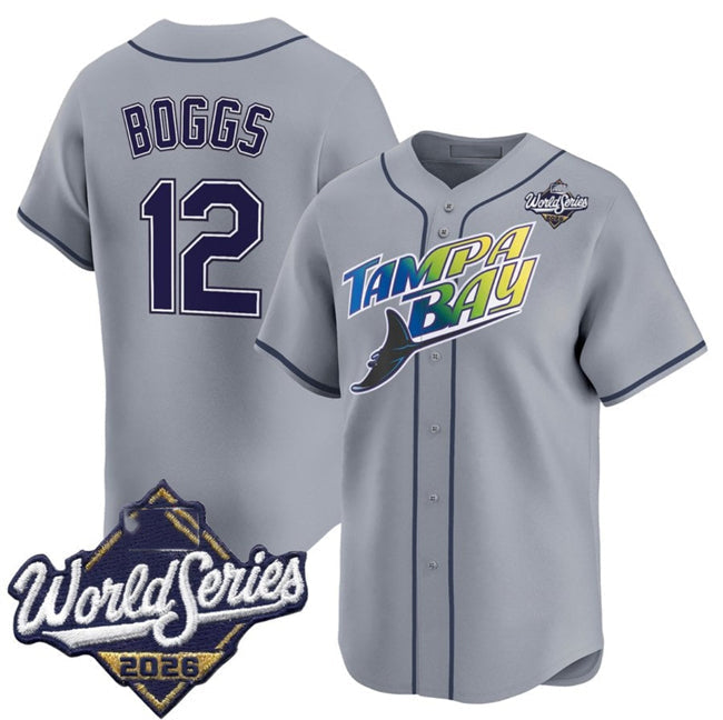 Tampa Bay Rays #12 Wade Boggs Grey 2026 World Series Limited Stitched Jersey Fedasgoge