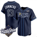 Tampa Bay Rays #13 Junior Caminero Navy 2026 World Series Limited Stitched Jersey Fedasgoge