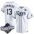 Tampa Bay Rays #13 Junior Caminero White 2026 World Series Home Limited Stitched Jersey Fedasgoge